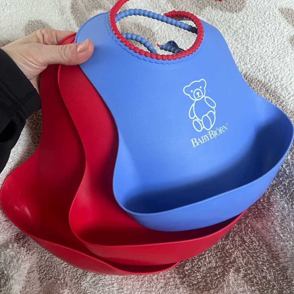 Baby Bjorn Bib Set - Blue and Red